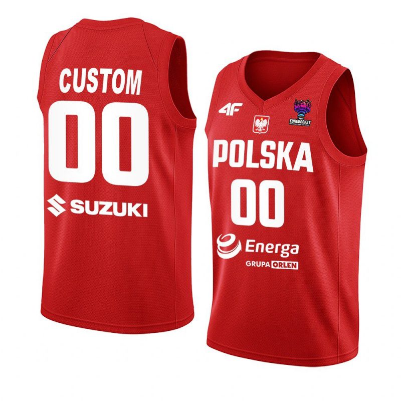 poland fiba eurobasket 2022 custom red away jersey