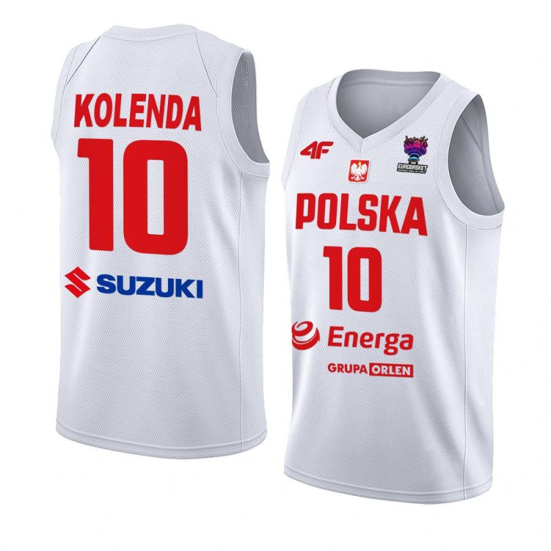 poland fiba eurobasket 2022 lukasz kolenda white home jersey