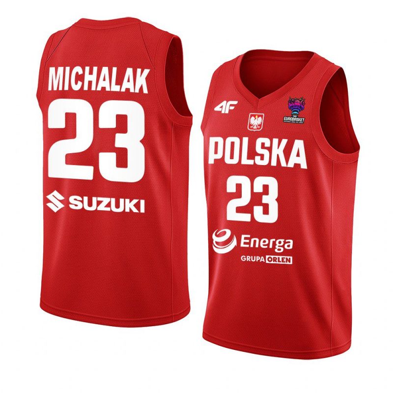 poland fiba eurobasket 2022 michal michalak red away jersey