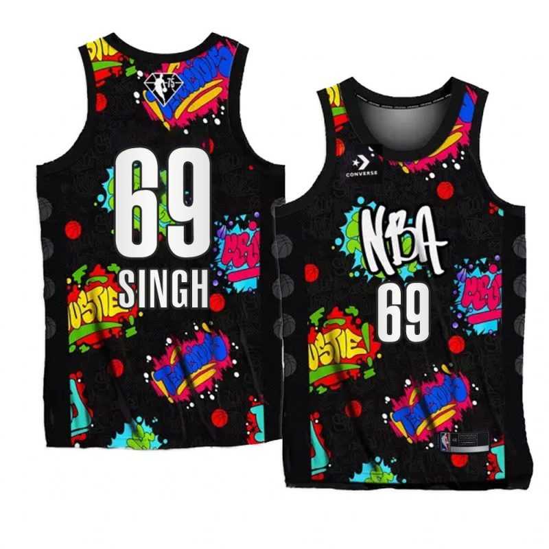 ranveer singh team walton all star black 2022 nba celebrity game jersey