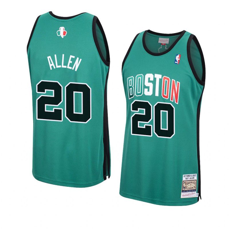 ray allen authentic jersey hardwood classics kelly green