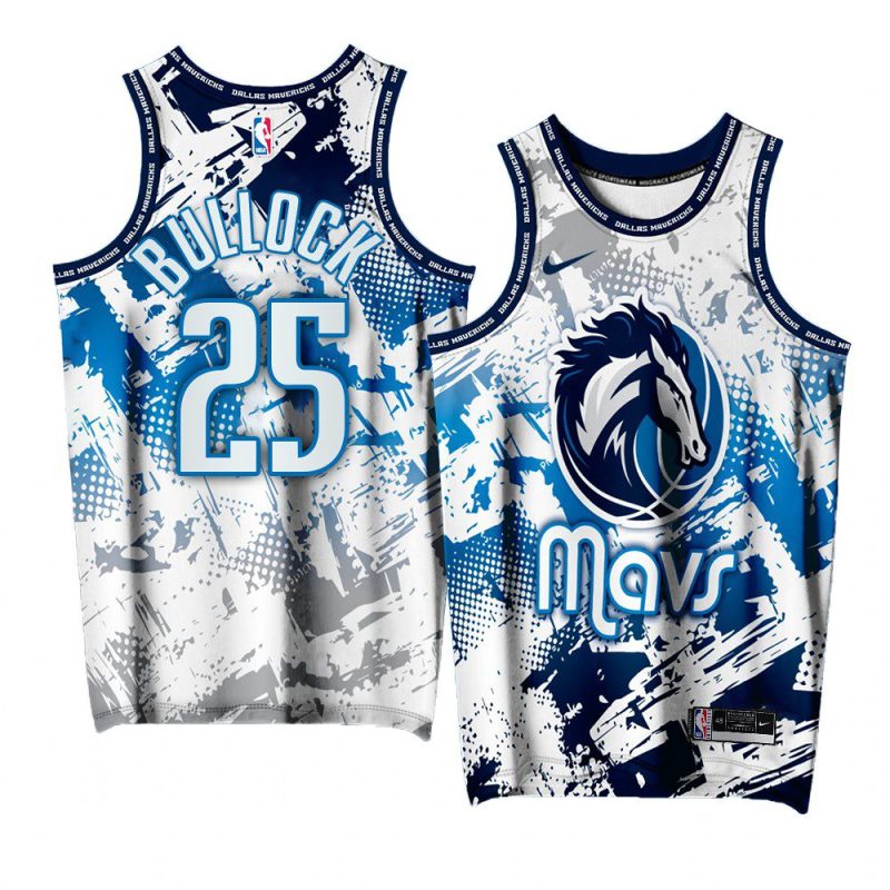 reggie bullock mavericks splash city exclusive editionjersey white