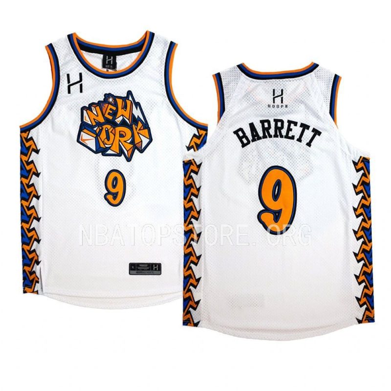 rj barrett knicks graffiti fashion fitjersey white