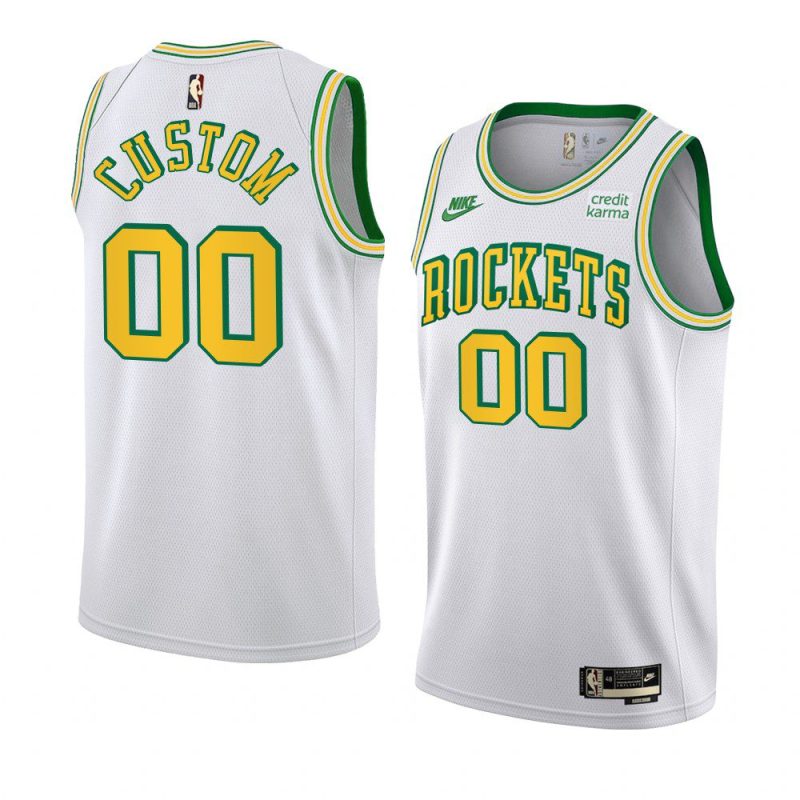 rockets custom white 2022 23classic edition 55th anniversary jersey