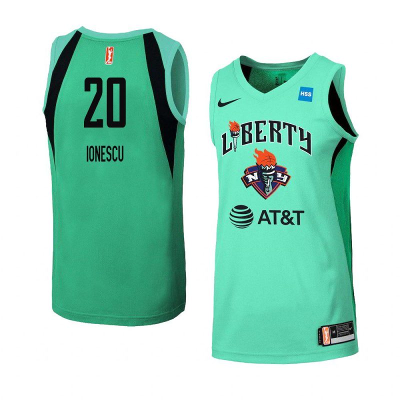 sabrina ionescu women's jersey swingman cyan 2021