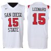 san diego state 15 kawhi leonard white jersey