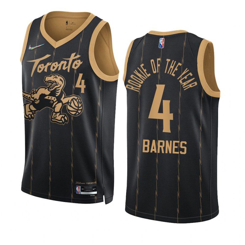 scottie barnes raptorsjersey rookie of the year 2022 black