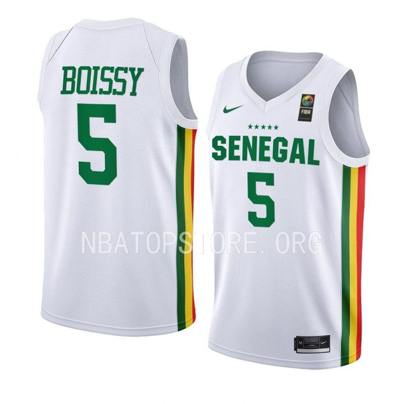 senegal fiba basketball world cup jean jacques boissy white home jersey