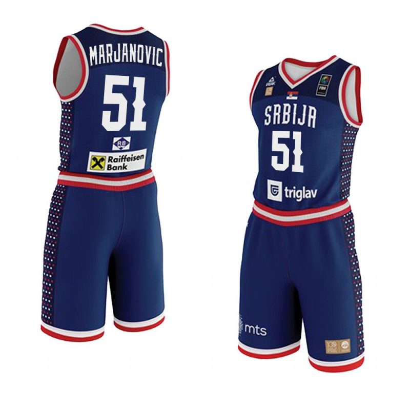 serbia 2023 fiba basketball world cup boban marjanovic navy shorts set jersey