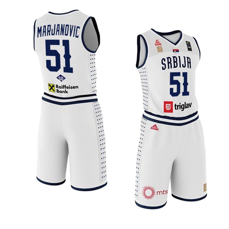 serbia 2023 fiba basketball world cup boban marjanovic white shorts set jersey