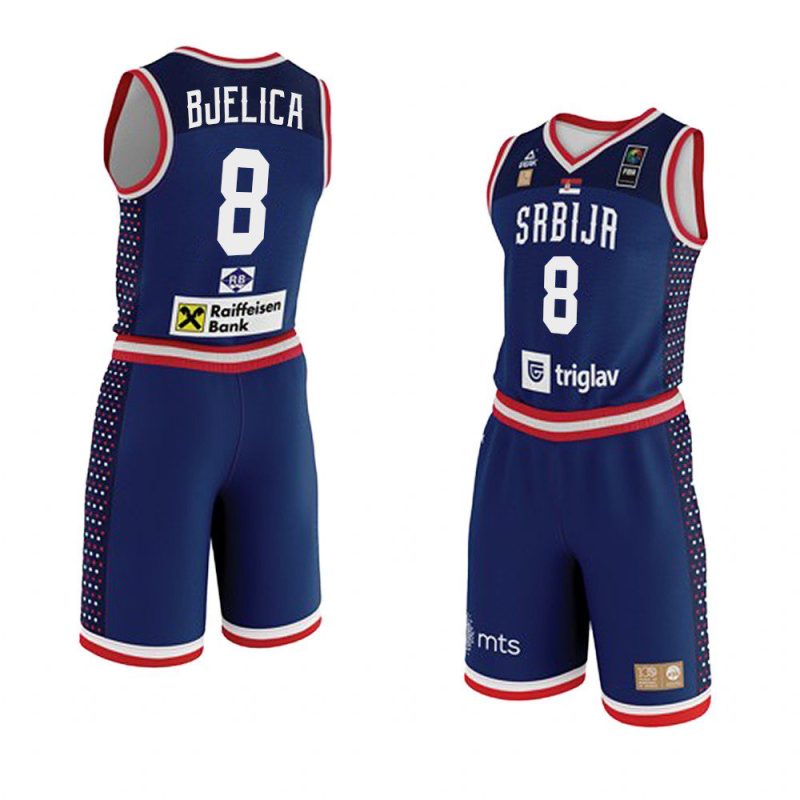 serbia 2023 fiba basketball world cup nemanja bjelica navy shorts set jersey