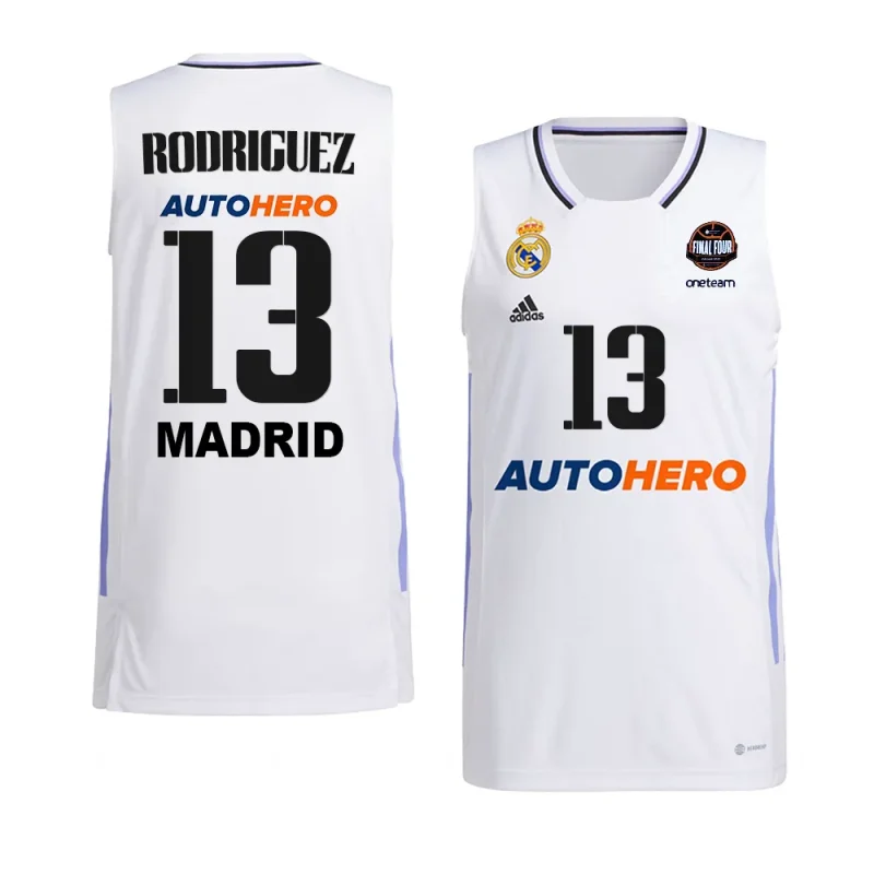 sergio rodriguez real madrid 11th euroleague champions home shirtjersey white