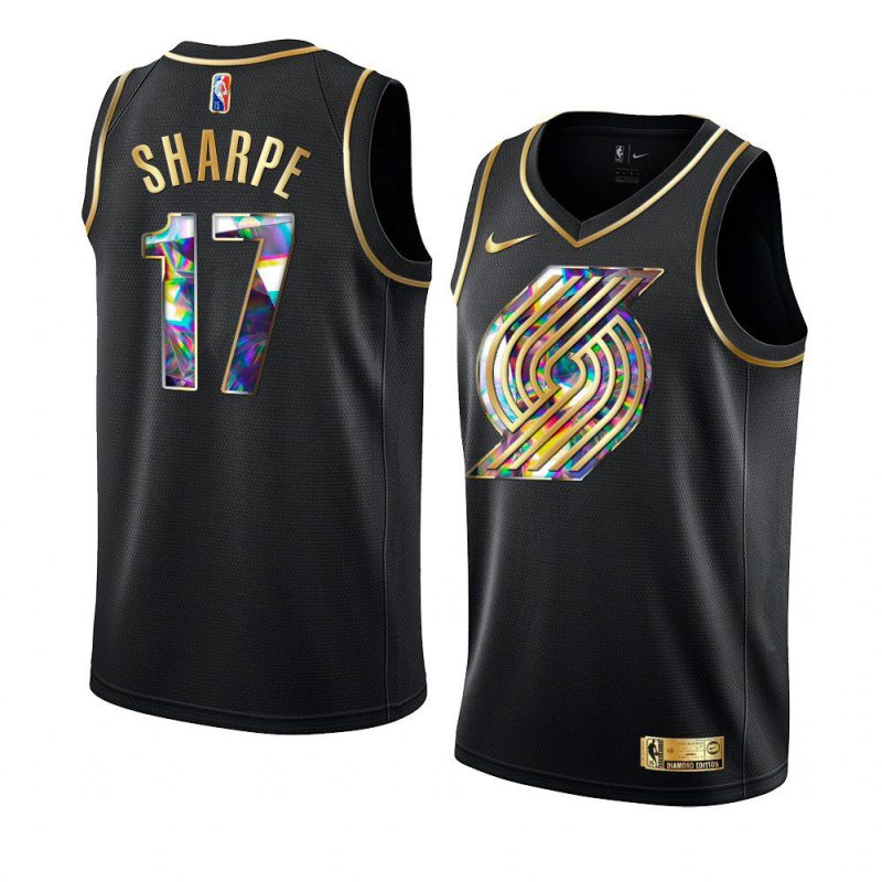 shaedon sharpe blazers golden diamond black 2022 nba draft jersey