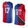 shaedon sharpe kentucky x blazers split edition blue redjersey blue red