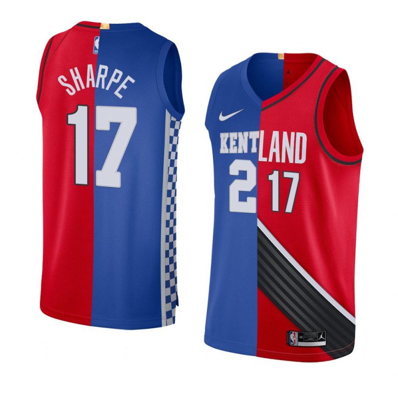 shaedon sharpe kentucky x blazers split edition blue redjersey blue red