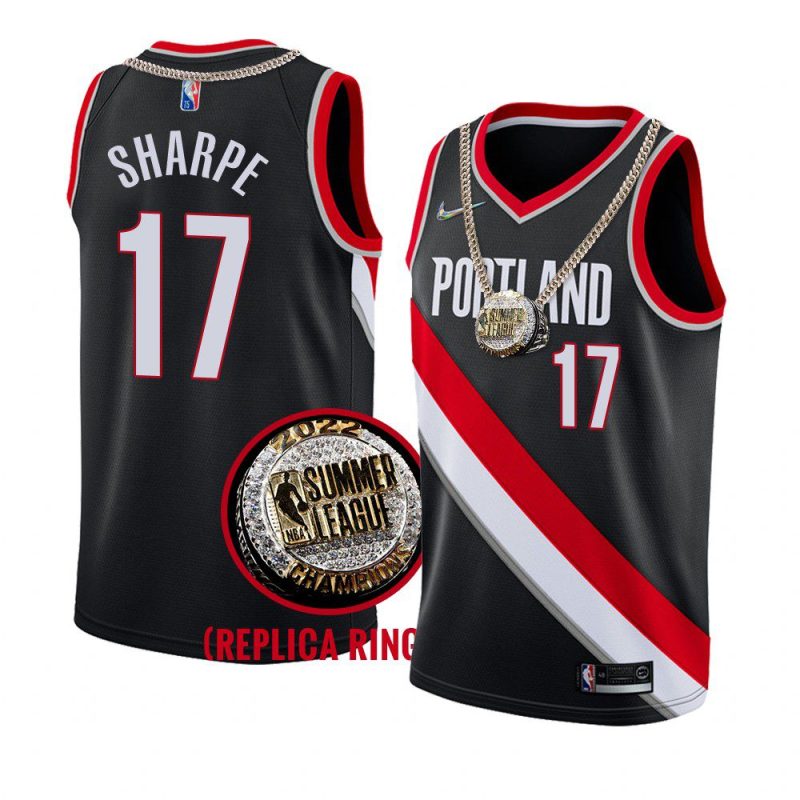 shaedon sharpe replica ring jersey 2022 summer league champs black