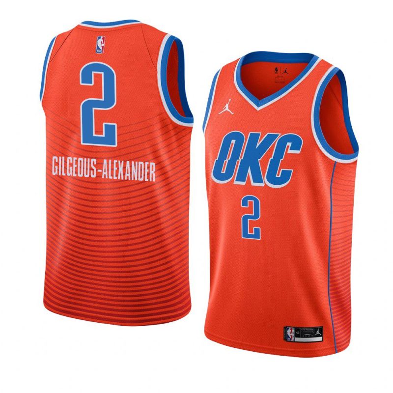 shai gilgeous alexander jersey statement orange men's