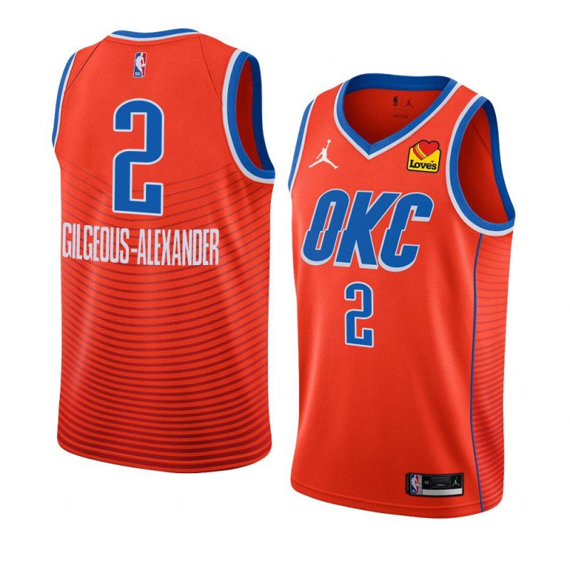 shai gilgeous alexander thunderjersey 2022 23statement edition orangeswingman