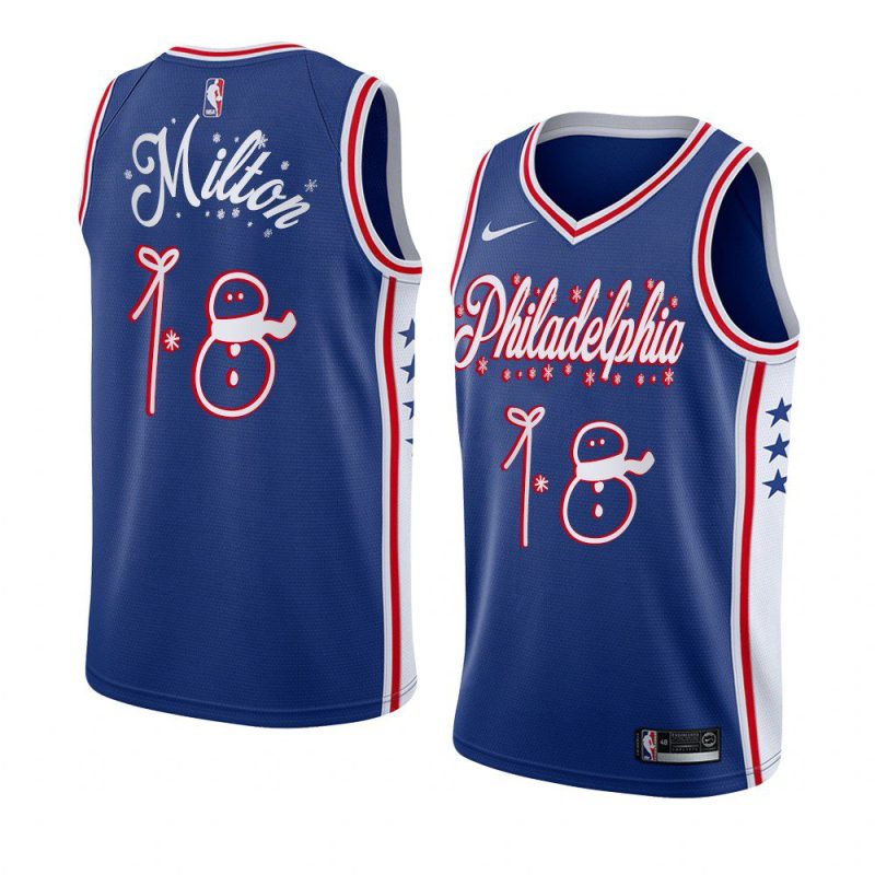 shake milton jersey santa clause blue christmas 2020