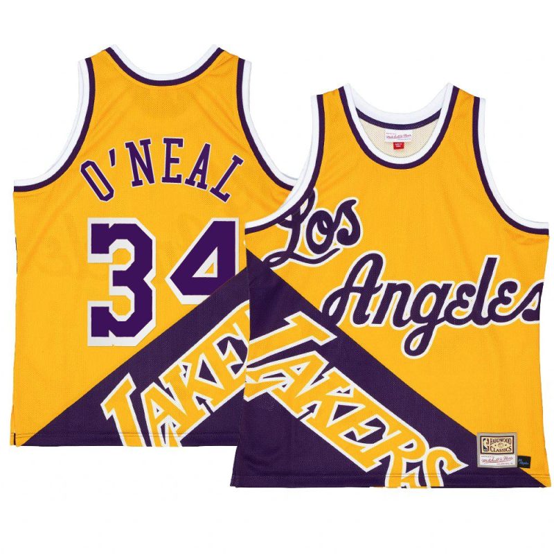 shaquille o'neal men tank top big face 5.0 purple gold