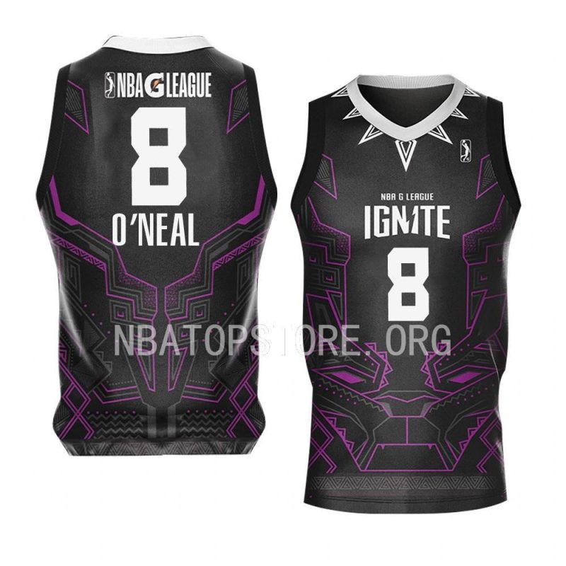 shareef o'neal marvel super hero day jersey 2022black panther black