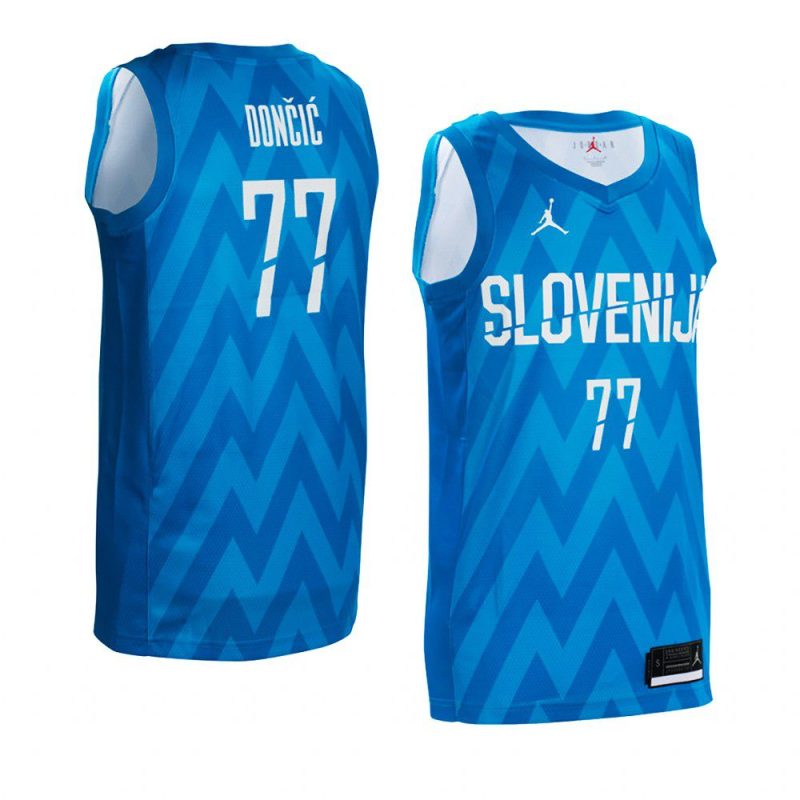 slovenia away luka doncic blue replica jersey