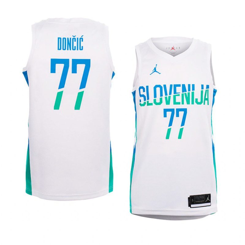 slovenia home luka doncic white replica jersey