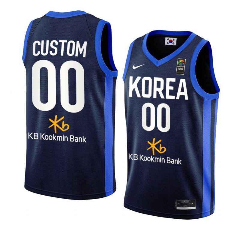 south korea 2022 fiba basketball world cup custom blue away jersey