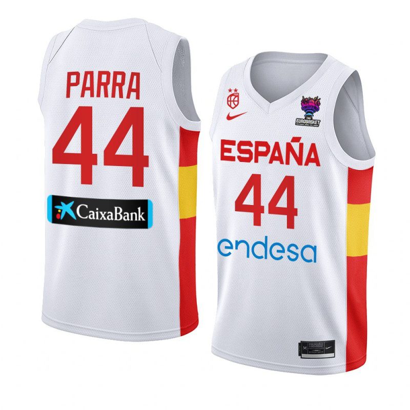 spain 2022 fiba eurobasket final joel parra white home jersey