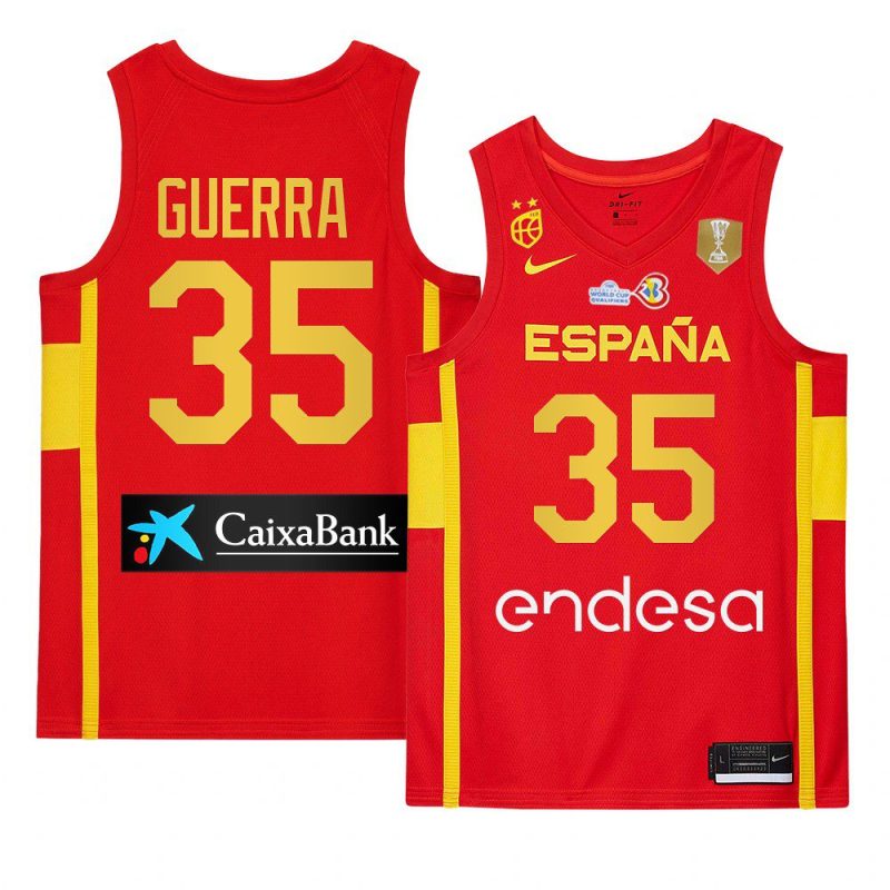 spain team 2023 fiba basketball world cup fran guerra red champions patch jersey