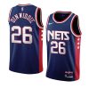 spencer dinwiddie throwback 90s wordmark jersey city edition navy 2021 22