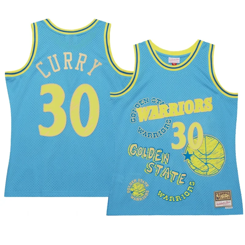 stephen curry hardwood classics jersey sidewalk sketch blue