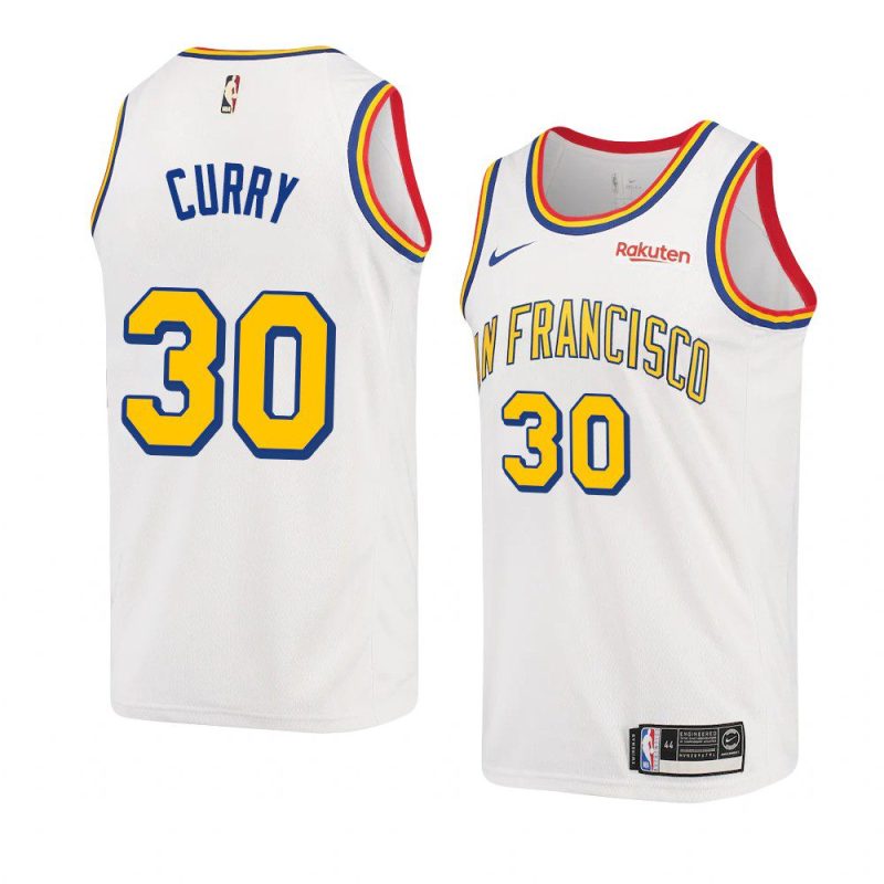 stephen curry jersey classic edition white swingman badge men's