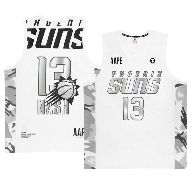 steve nash basketball tank top aape x nba style ape face white