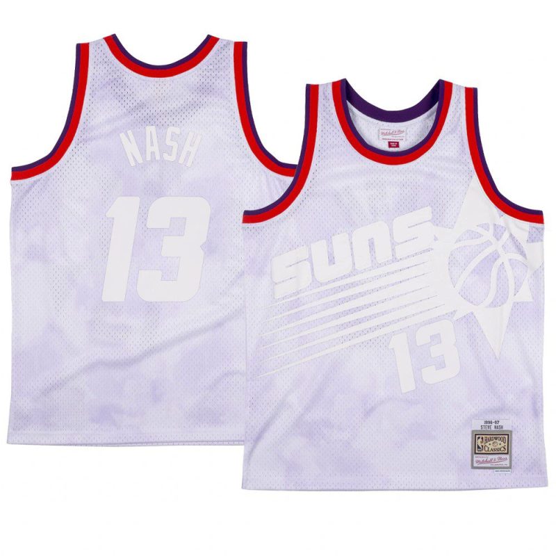 steve nash jersey cloudy skies white