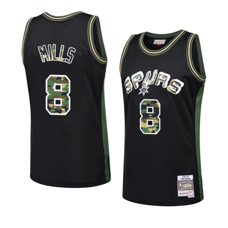 straight fire camo patty mills black swingman men'sjersey