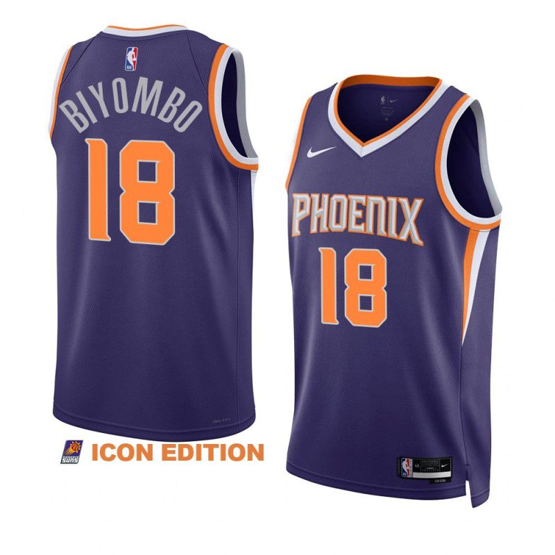 suns bismack biyombo purple 2022 23icon edition swingman jersey