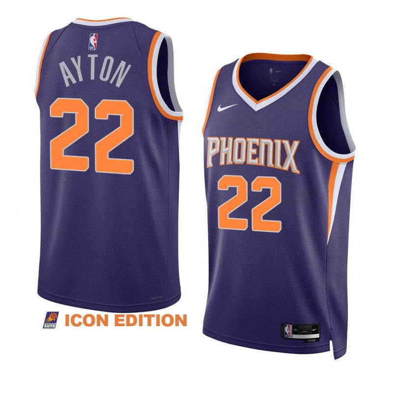 suns deandre ayton purple 2022 23icon edition swingman jersey