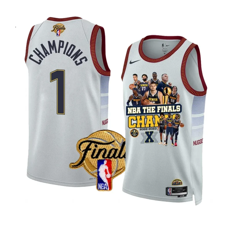 swingman jersey nba final champions 2023 white