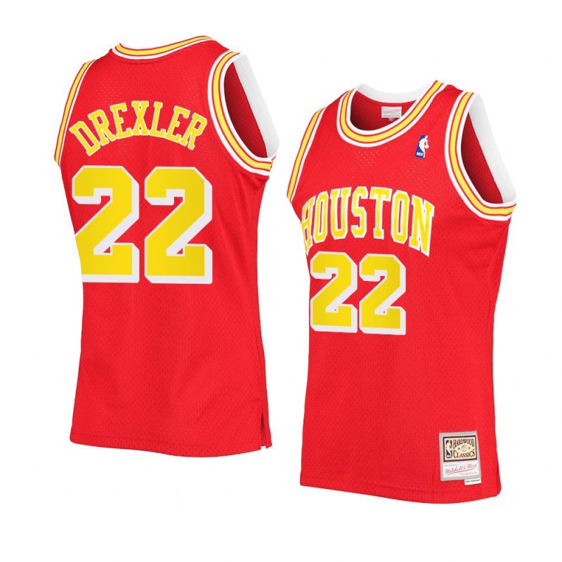 throwback clyde drexler jersey hardwood classics red