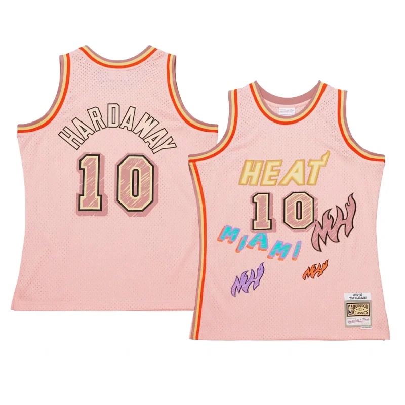 tim hardaway jersey sidewalk sketch pink hardwood classics