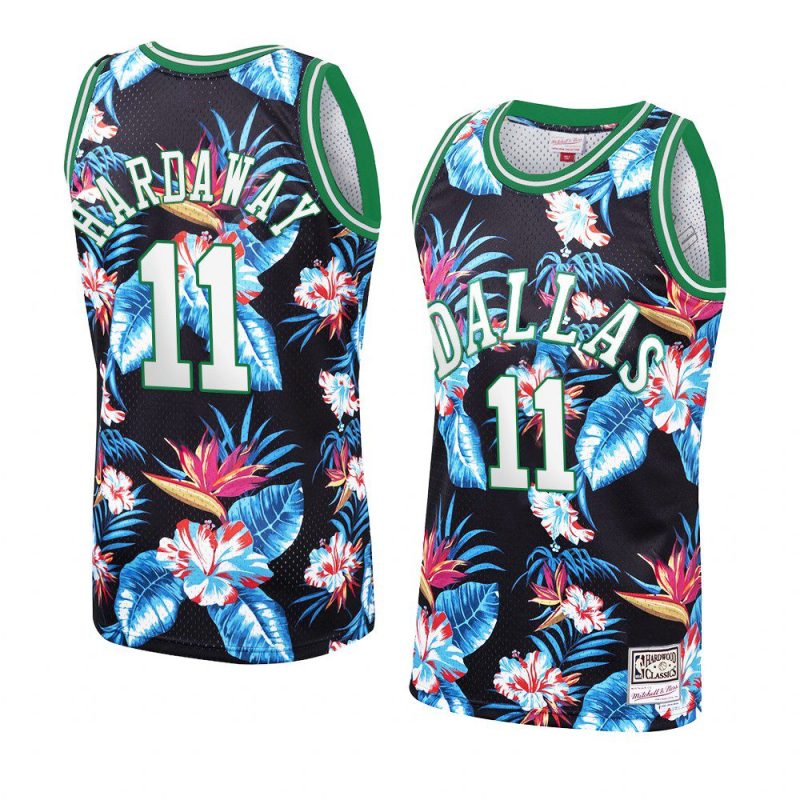 tim hardaway jr. jersey floral fashion black hardwood classics men's