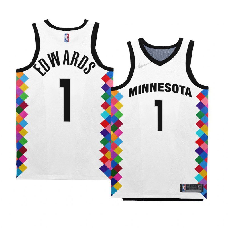 timberwolves anthony edwards white 2022 23city edition bob dylan jersey