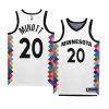 timberwolves josh minott white 2022 23city edition bob dylan jersey 0a