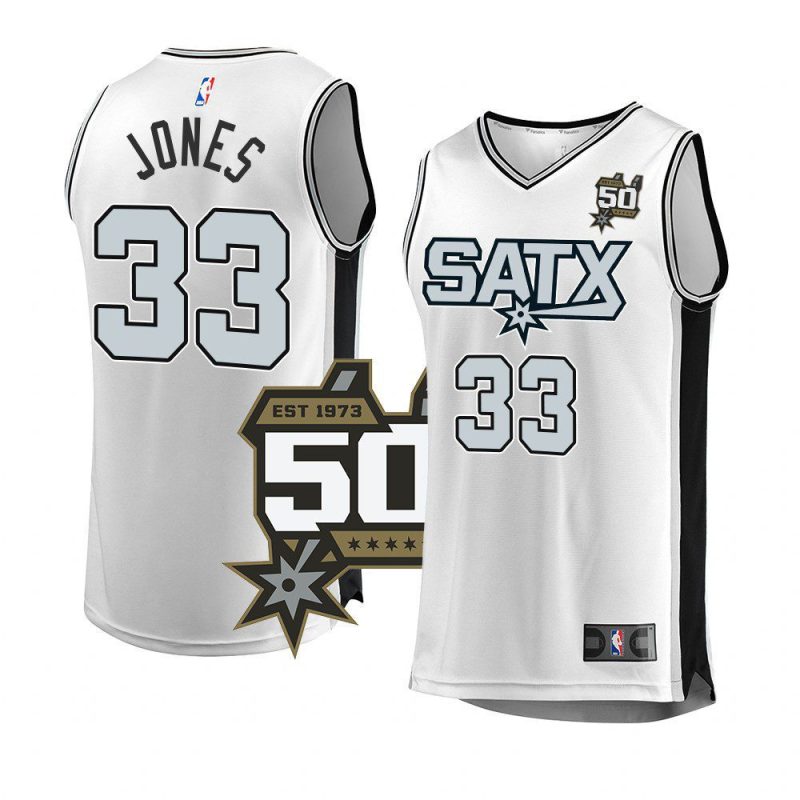 tre jones spursjersey 2022 2350th anniversary white