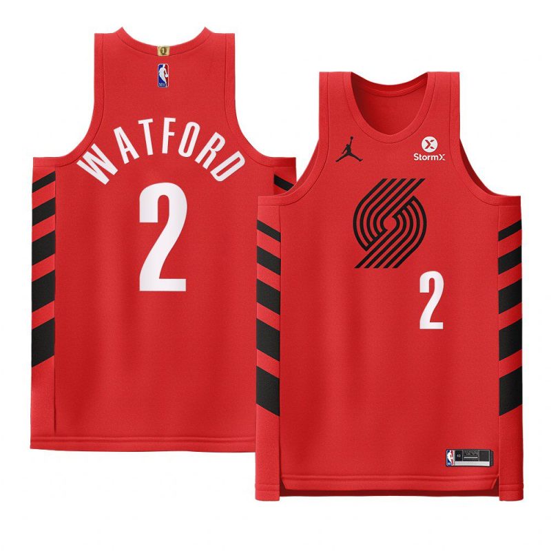 trendon watford 2022 23blazers jersey statement editionauthentic red