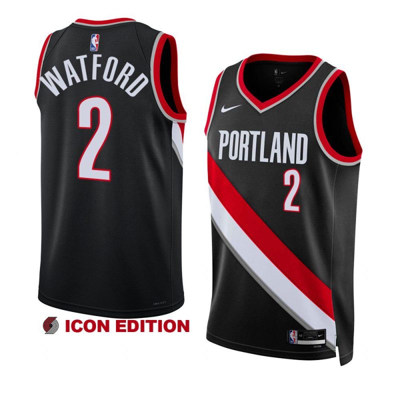 trendon watford blazersjersey 2022 23icon edition blackswingman