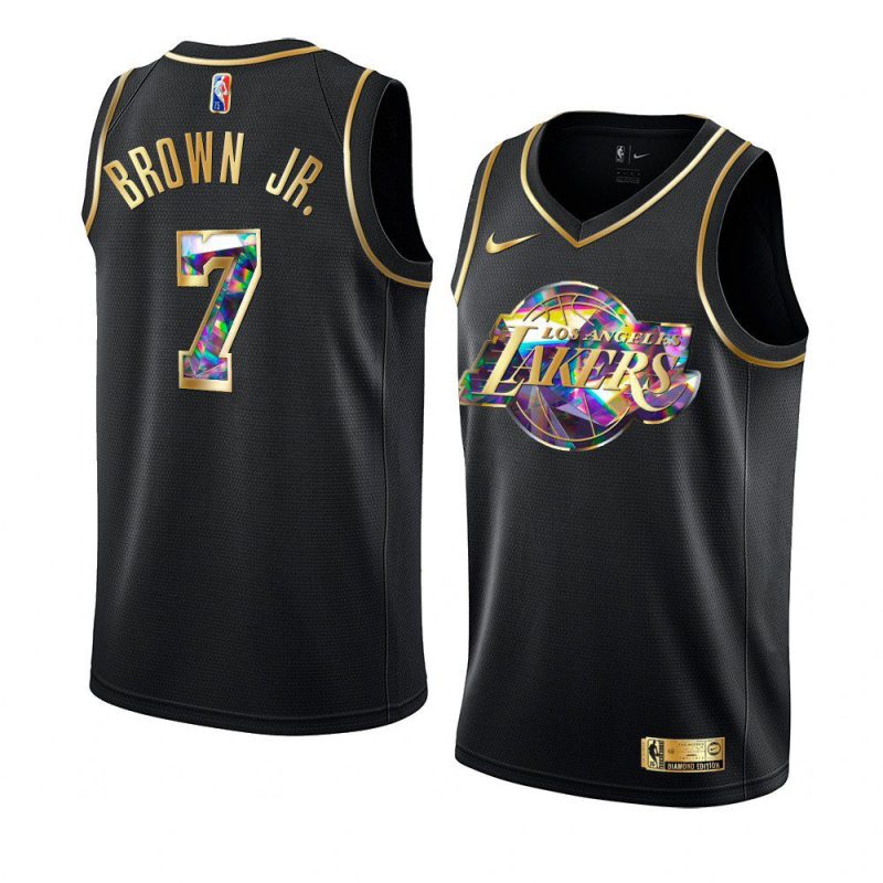 troy brown jr. lakers golden diamond logo blackjersey black