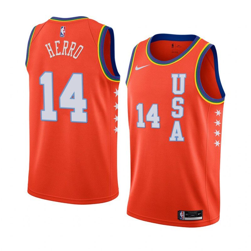 tyler herro 2021 nba rising star jersey usa team orange