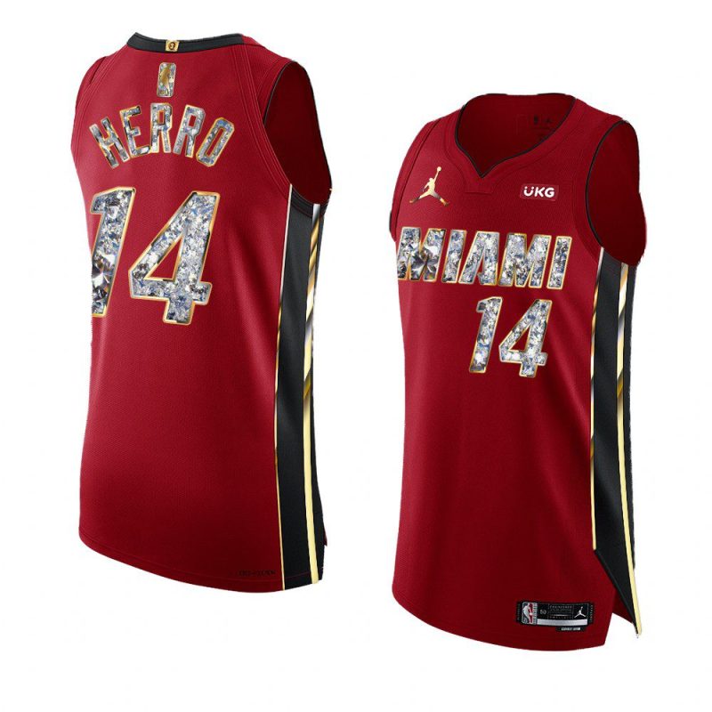 tyler herro red nba 75th diamond badge jersey